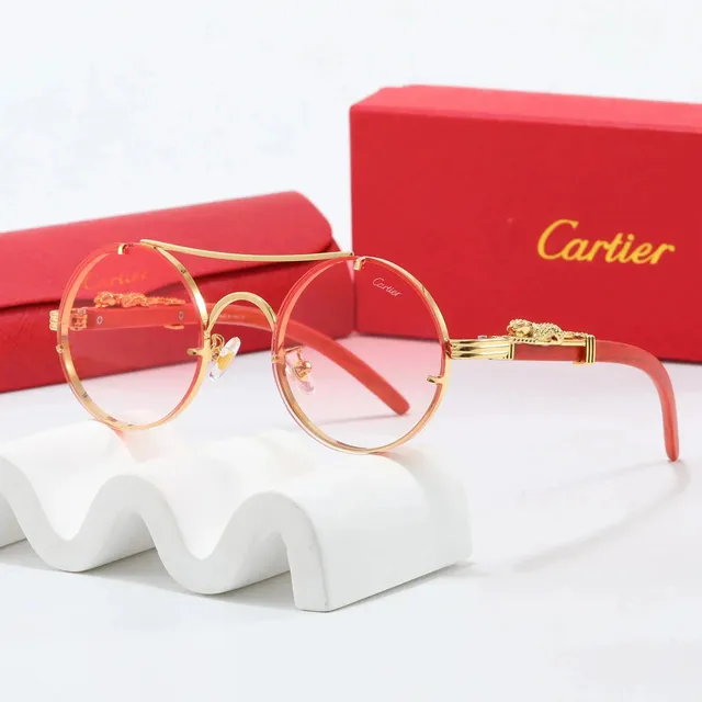 Cartier Round Sunglasses Panther Temple Detail