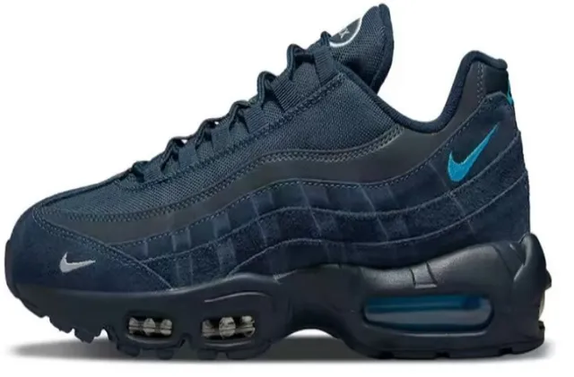 Nike Air Max 95 Navy Blue with Turquoise Swoosh