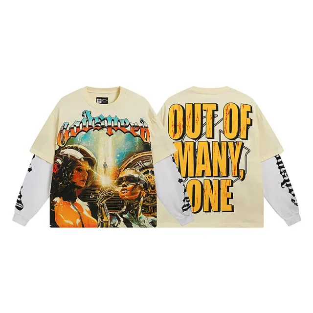 Godspeed Long Sleeve Tee Out of Many, One Graphic