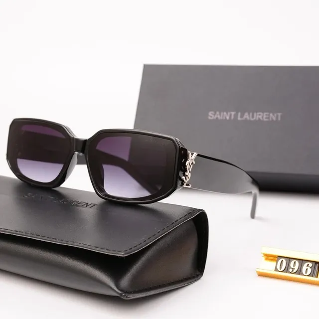 Saint Laurent Square Sunglasses Monogram Temple