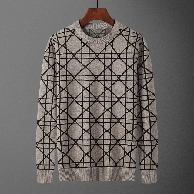 Dior Knit Sweater Oblique Grid Pattern