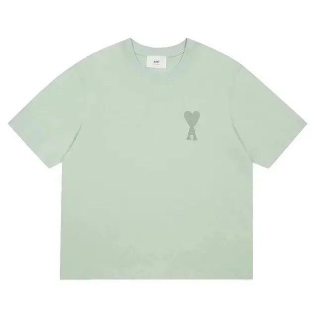 AMI Paris Heart Logo T-Shirt Mint Green