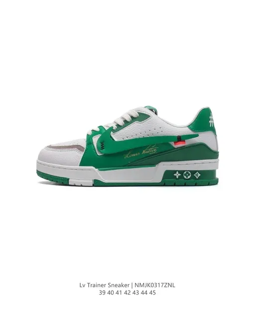 Louis Vuitton × Nike LV Trainer Green and White