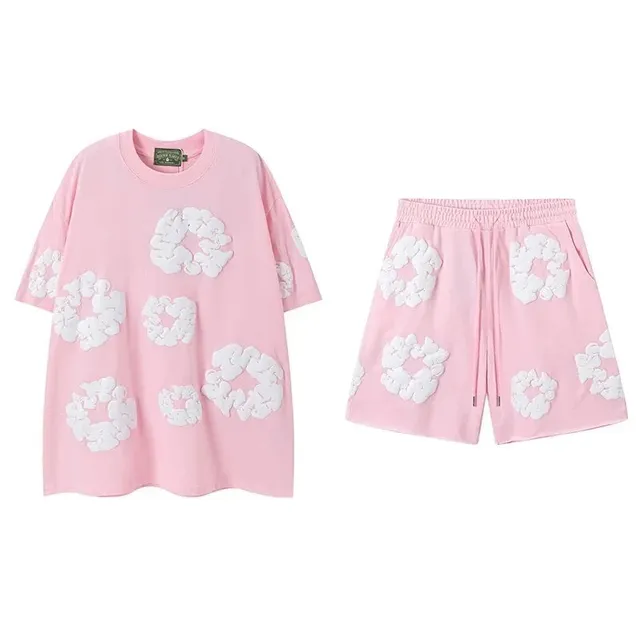 Denim Tears Scrunchie Print Set Pink with White Scrunchie Appliqué