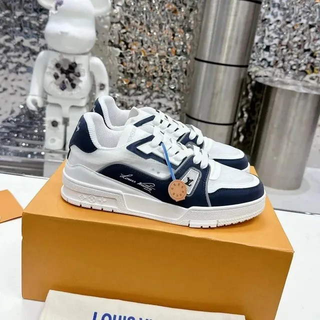 Louis Vuitton LV Trainer Navy and White