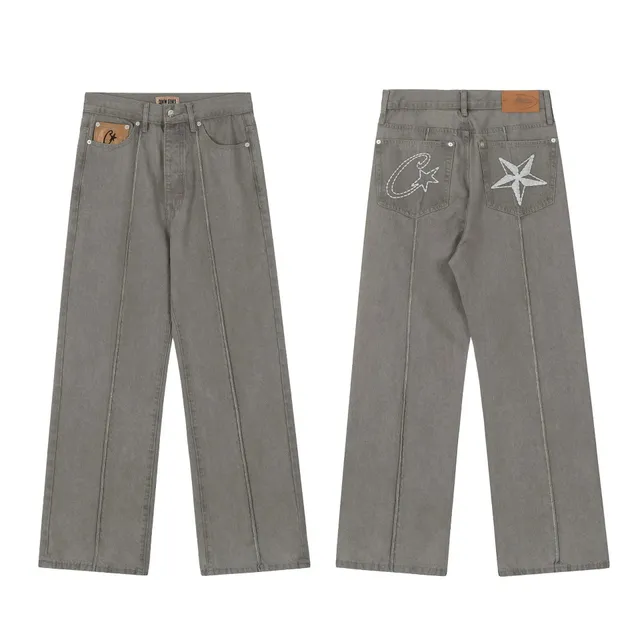 Corteiz Denim Trousers Star Embroidery