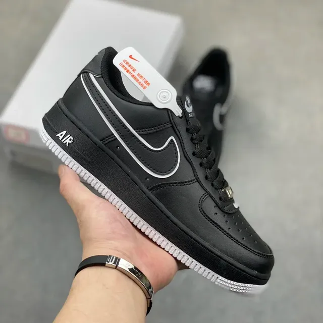 Nike Air Force 1 Low Triple Black with White Swoosh