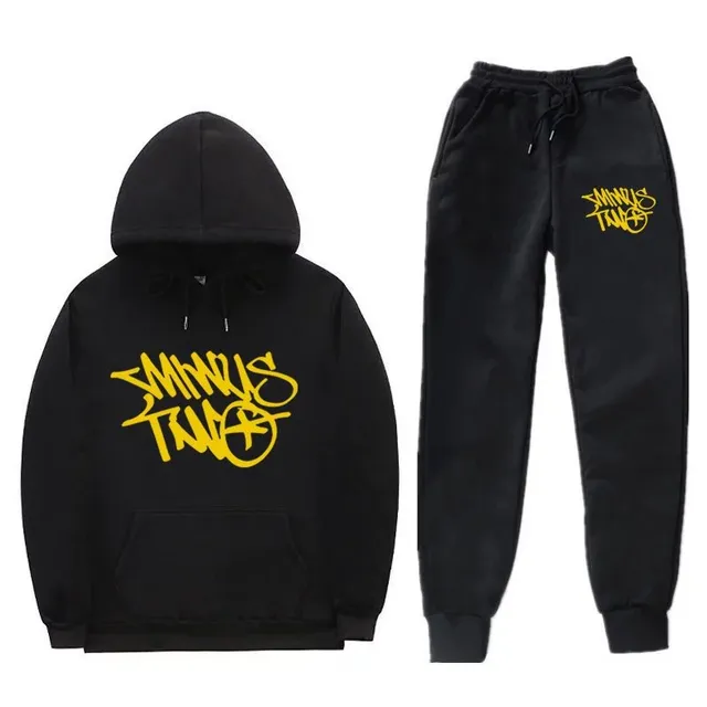 Sp5der Hoodie and Joggers Set Yellow Logo