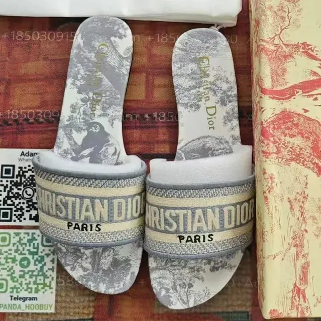 Dior B22 Slide Toile de Jouy Print
