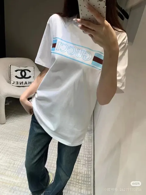 Gucci Logo Graphic T-Shirt Web Stripe