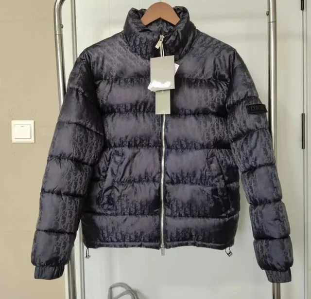 Dior Puffer Jacket Oblique Logo Print