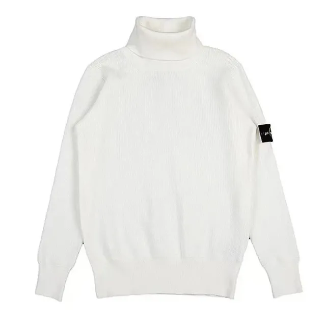 Stone Island Turtleneck Sweater Ribbed Knit with Badge