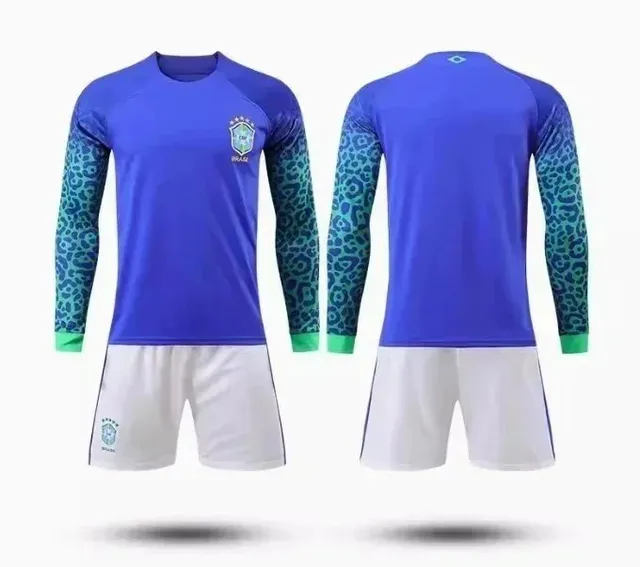 Umbro Long-Sleeve Training Jersey and Shorts Set Brazil National Team Leopard Print