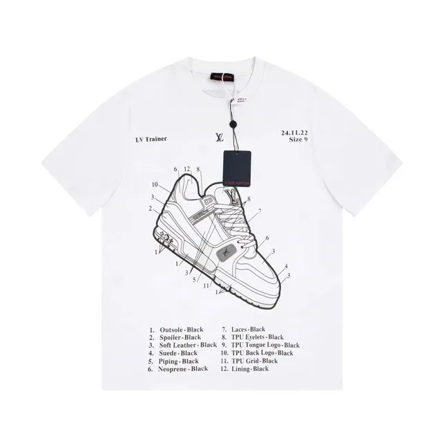 Louis Vuitton LV Trainer Graphic Tee Sneaker Blueprint Print