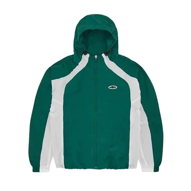 Corteiz Shark Hooded Jacket Green/White Panel