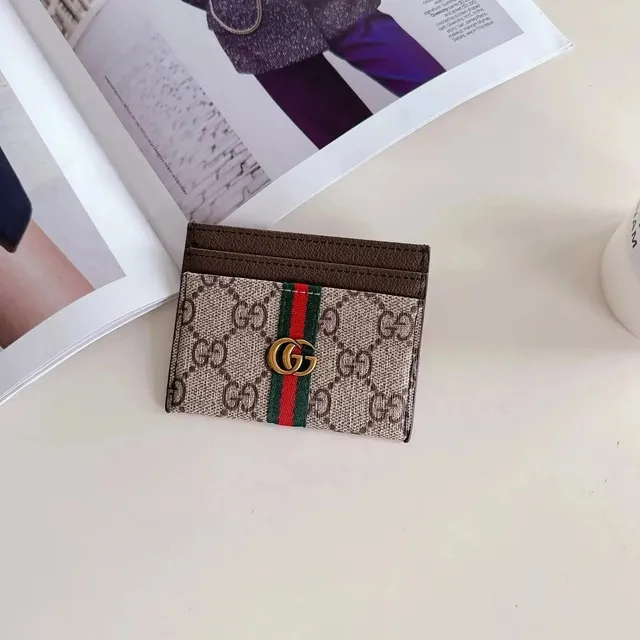Gucci GG Marmont Card Holder Web Stripe
