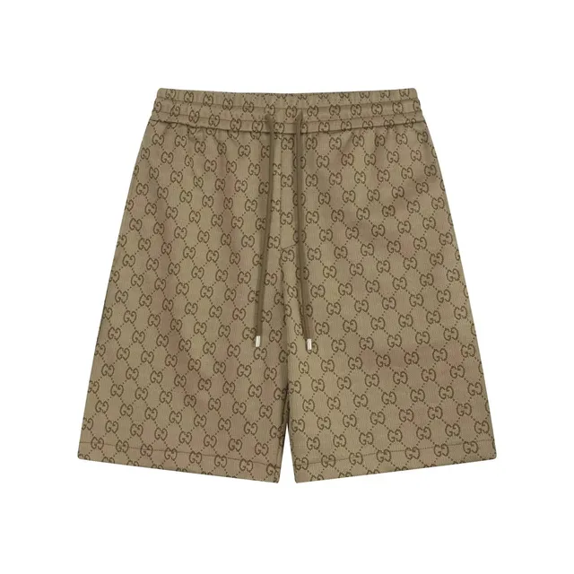 Gucci GG Monogram Shorts Beige Brown