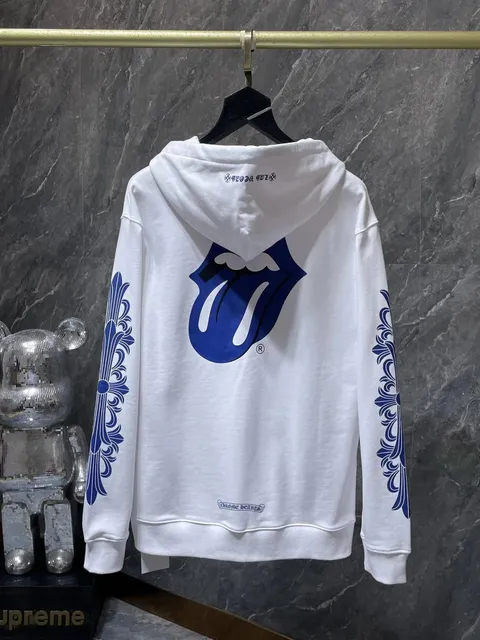 Chrome Hearts Hoodie Rolling Stones Tongue Print