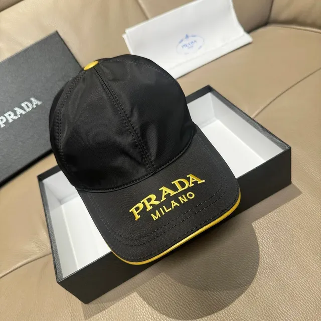 Prada Baseball Cap Gold Logo