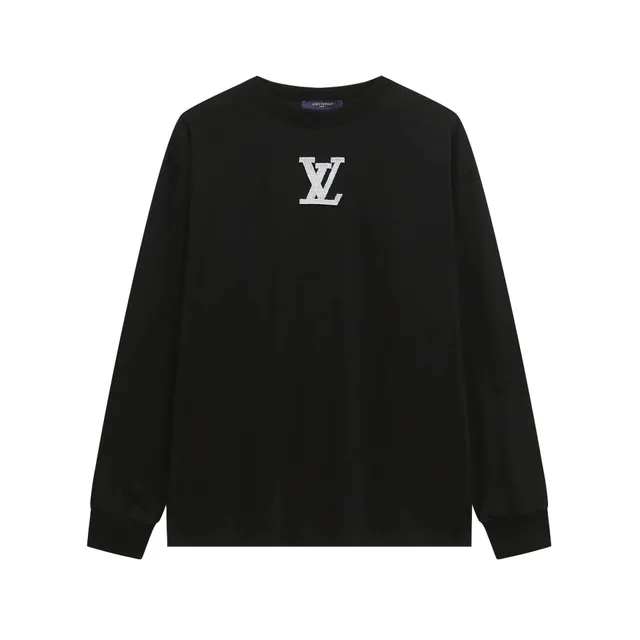 Louis Vuitton Long-Sleeve T-Shirt Crystal LV Logo