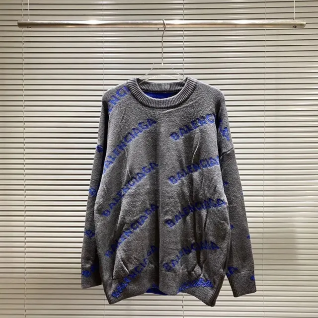 Balenciaga Logo Knit Sweater All-Over Logo