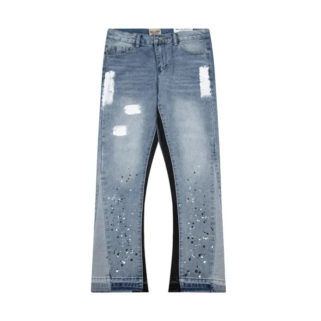 Gallery Dept. Distressed Paint-Splatter Jeans Paint Splatter & Patchwork
