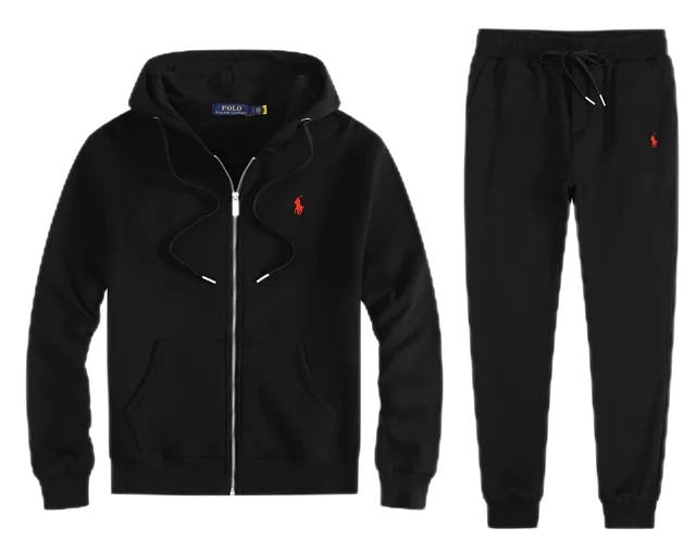 Polo Ralph Lauren Tracksuit Black with Orange Pony