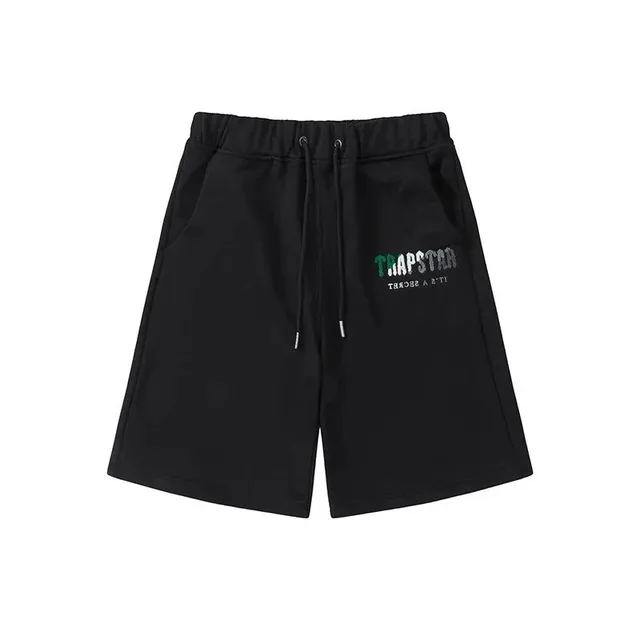 Trapstar Logo Shorts Black with Green Logo