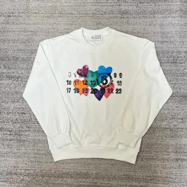 Comme des Garçons Crewneck Sweatshirt Heart and Number Print