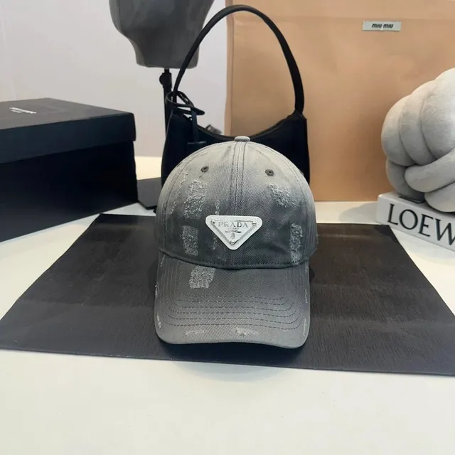 Prada Baseball Cap Distressed Logo