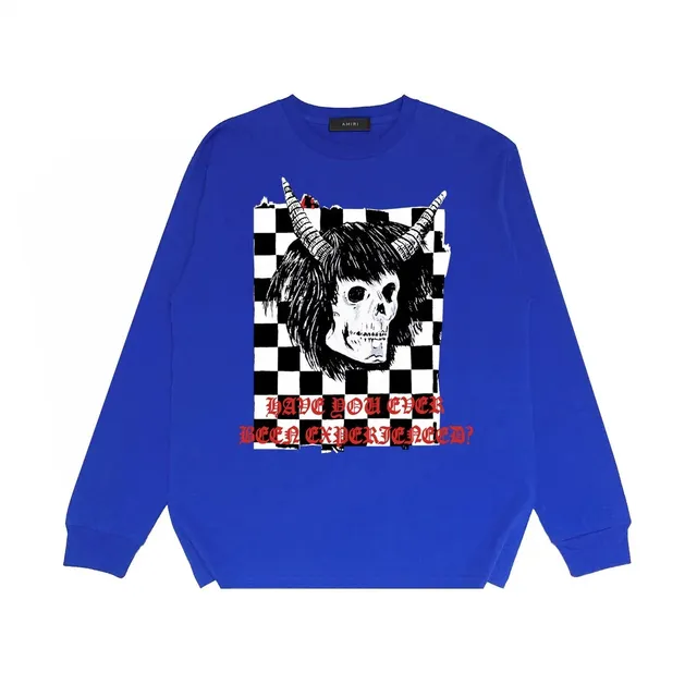 Amiri Long-Sleeve Tee Skull Horn Graphic