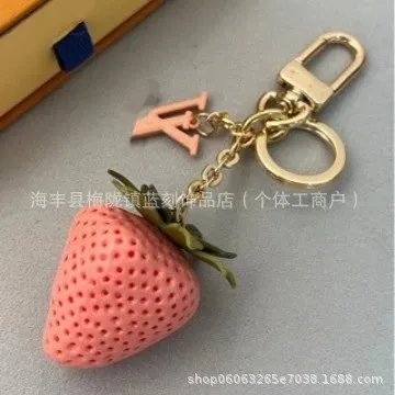 Louis Vuitton Strawberry Keychain Perforated Leather