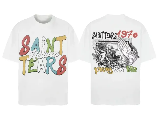 Saint Laurent Graphic T-Shirt Heaven Tears Print