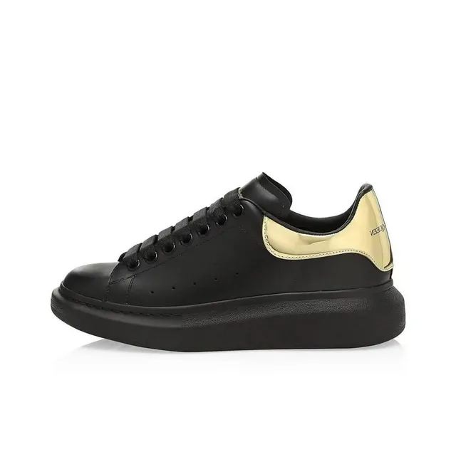 Alexander McQueen Oversized Sneaker Black with Gold Heel Tab