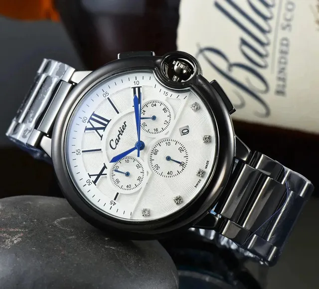 Cartier Santos Chronograph Diamond-Set White Dial