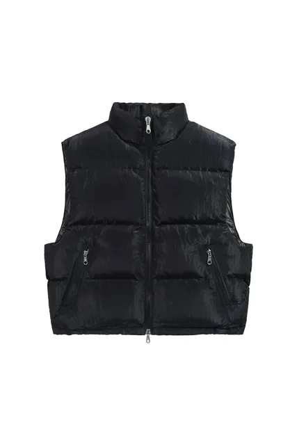 Puffer Vest Crinkled Nylon