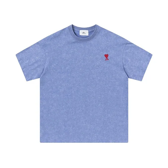 Amiri Logo T-Shirt Speckled Blue