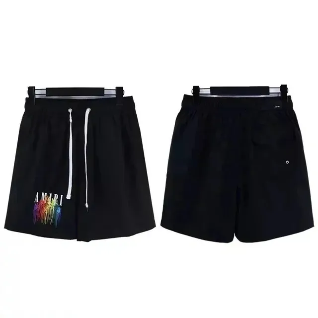 Amiri Logo Shorts Rainbow Logo