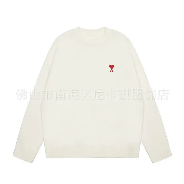AMI Paris Crewneck Sweater Heart Logo
