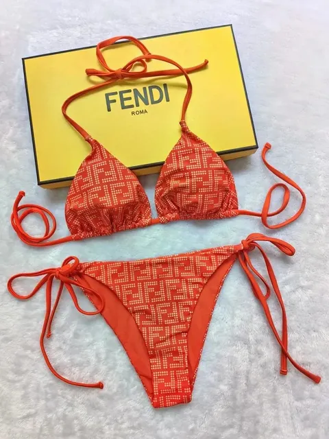 Fendi Bikini Set FF Logo Print
