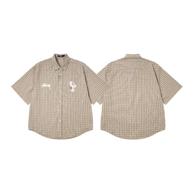 Stüssy Short-Sleeve Shirt Checkered with Logo Embroidery