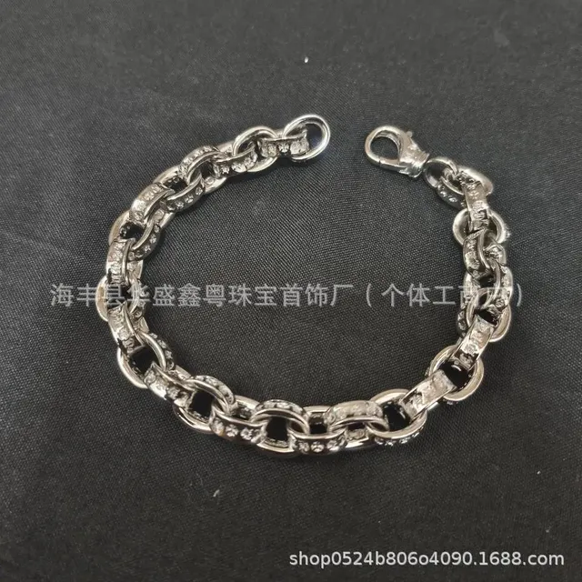 白金粗款字母手链