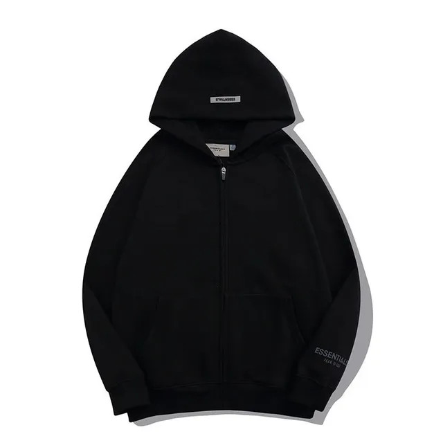 Fear of God Essentials Zip-Up Hoodie Essentials Logo