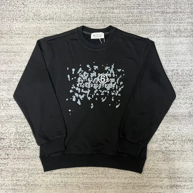 Maison Margiela Crewneck Sweatshirt Paint Splatter Numeric Print