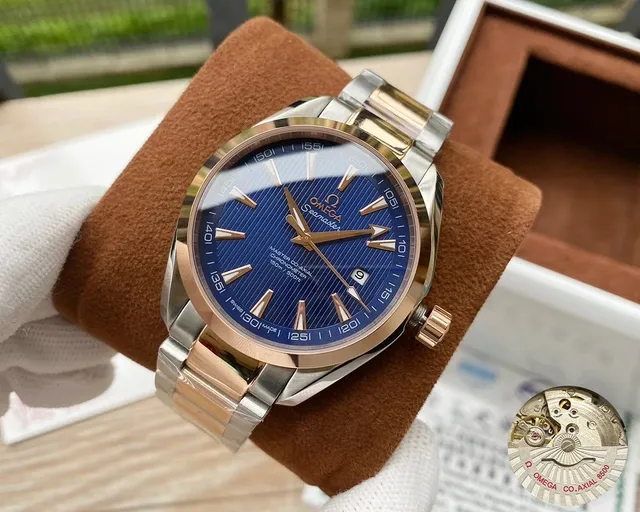 Omega Seamaster Chronometer Blue Dial with Rose Gold Accents