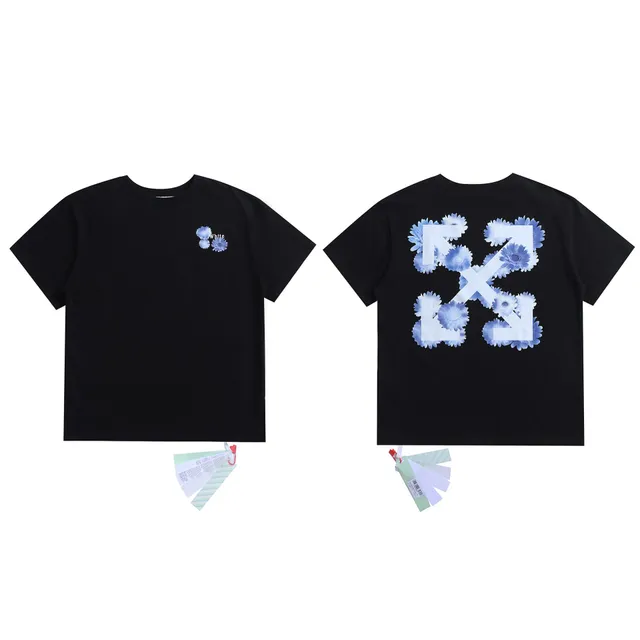 Off-White Floral Arrow T-Shirt Blue Floral Print