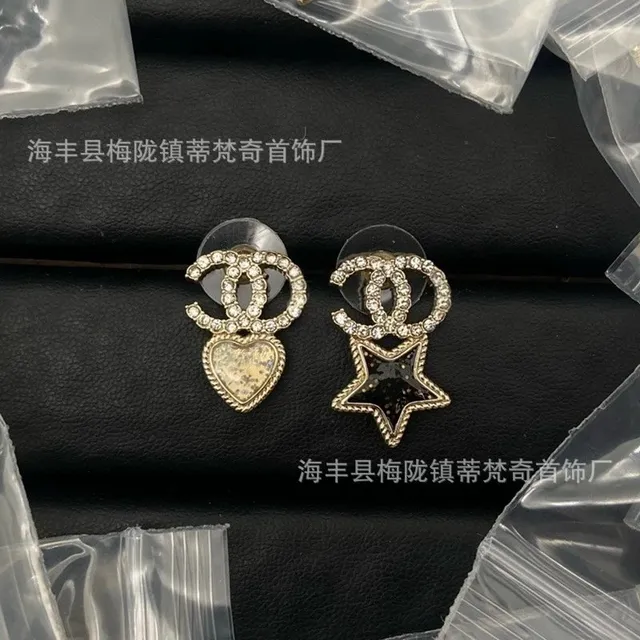 Chanel CC Logo Earrings Heart and Star Charm