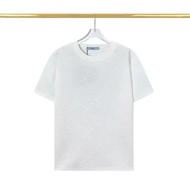 Prada Logo-Embossed T-Shirt Triangular Logo Print