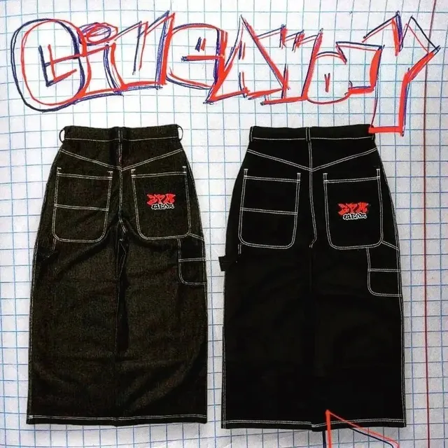 JNCO Cargo Skirt Contrast Stitch