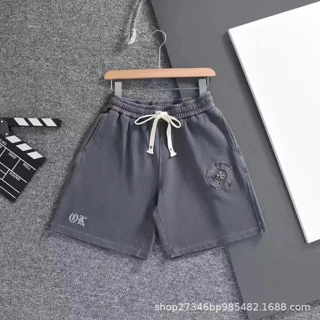 Chrome Hearts Embroidered Shorts Grey with Logo Patch